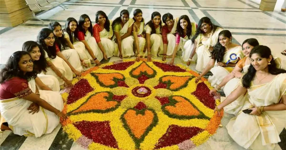 Onam pookalam flower design